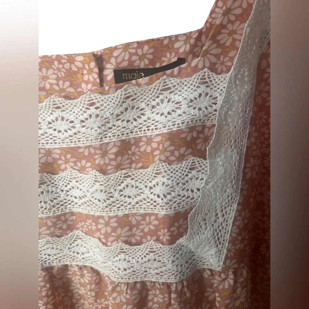 Maje NWT Printed lace braid dress Size 40 (US size Large) - Picture 11 of 16